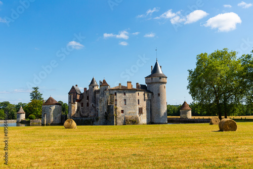 View of Chateau de la Brede, feudal castle in commune of La Brede in Gironde departement, France photo