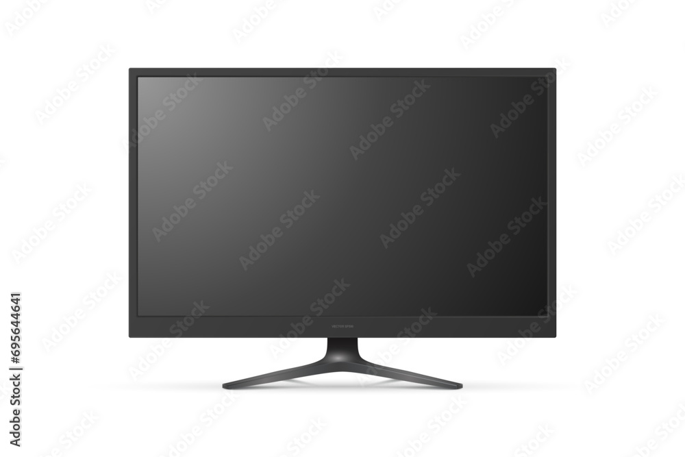 Vector 3d Realistic Modern TV Screen. Minimalistic Stylish Lcd Panel, Led TV Frame. Large Computer Monitor Display Design for Mockup. Blank Television Template. Catalog, Web Site Concept. Front View Vector 3d Realistic Modern TV Screen. Minimalistic Stylish Lcd Panel, Led TV Frame. Large Computer Monitor Display Design for Mockup. Blank Television Template. Catalog, Web Site Concept. Front View