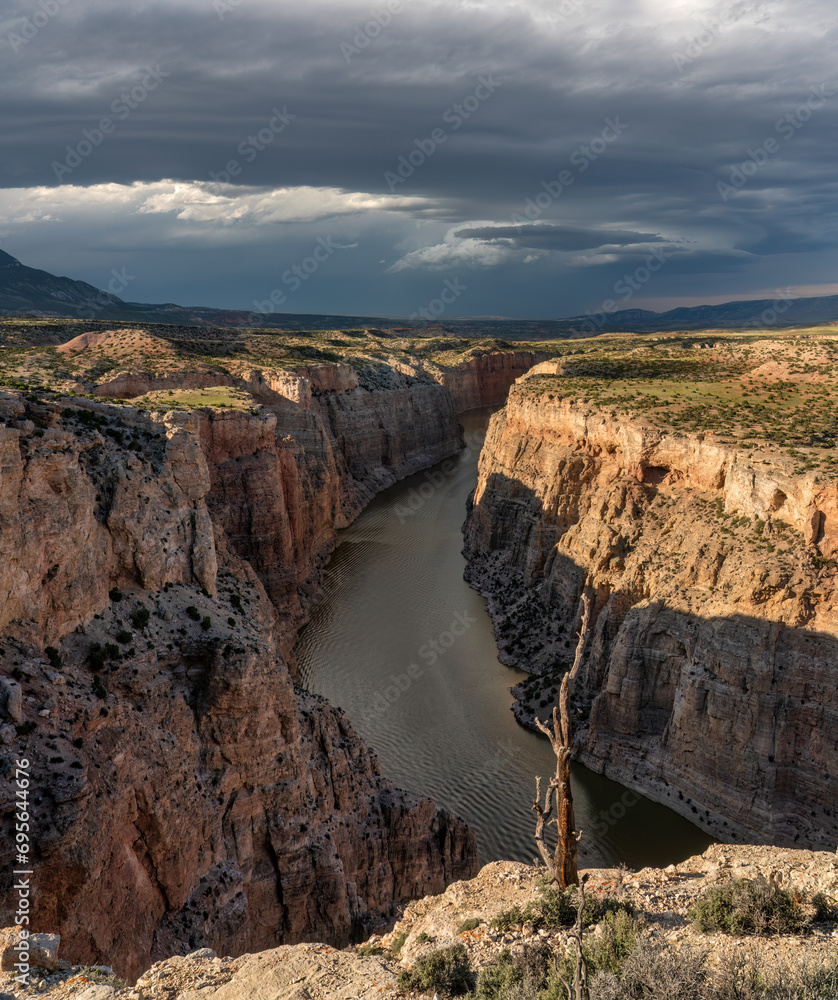Stormy evening clouds at Bighorn Canyon National Recreation Area -  Devils Canyon Overlook