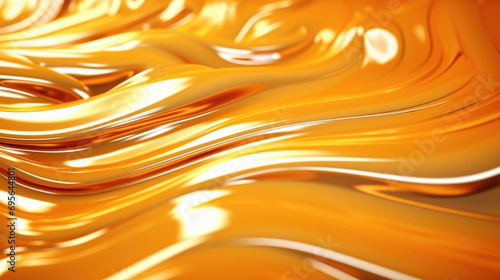 A unique wallpaper featuring liquid glass with a captivating golden oil flow background, creating an abstract 3D water effect in elegant gold tones.