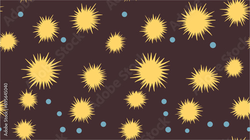 Vector illustration. Falling Doodle Stars. Color illustration. Hand Drawn Holiday Background for Print  Card  Brochure. Cute stars seamless pattern design.