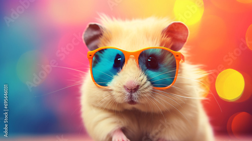 Hamsters with sunglasses. photo