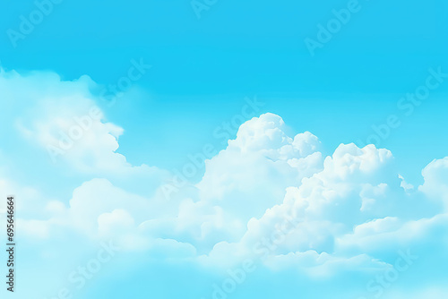 Blue sky and white clouds.Bbeauty bright cover background. Generative AI.
