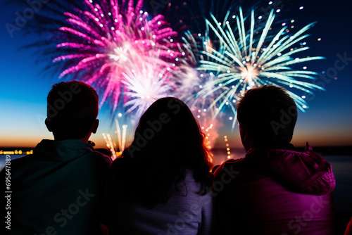 Group of People Enjoying a Spectacular Fireworks Show
