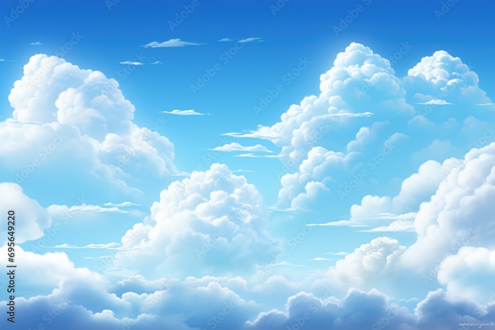 Fluffy cloud texture in a bright blue sky Fluffy cloud texture in a bright blue sky