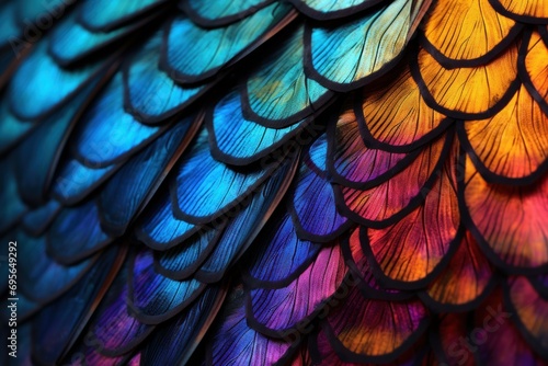 Macro texture of vibrant butterfly wings