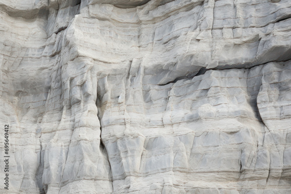 Texture of a chalky limestone cliff with erosion patterns