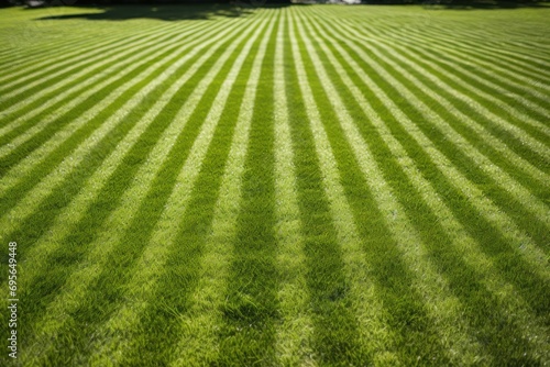 Texture of a freshly mowed lawn with neat stripes