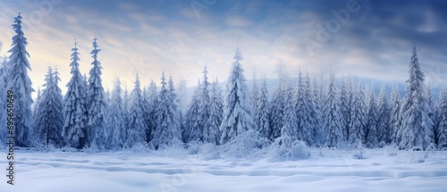 Beautiful Christmas trees covered with snow © ColdFire