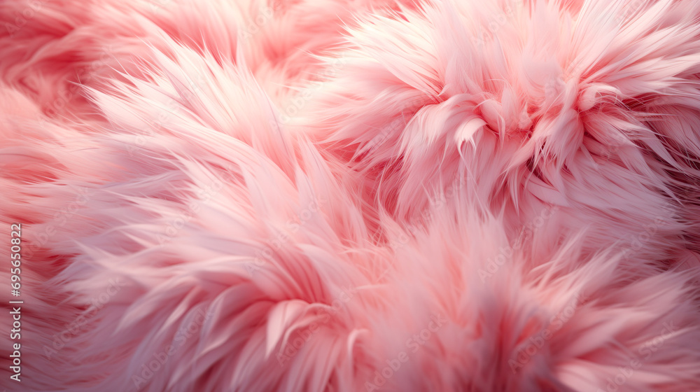 ふわふわのピンクの毛皮の拡大背景
