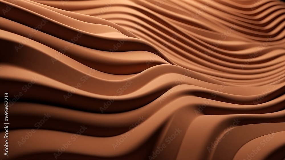 Three dimensional render of brown wavy pattern. Brown waves abstract background texture. Print, painting, design, fashion. Line concept. Design concept. Art concept. Wave concept. Colourful background Three dimensional render of brown wavy pattern. Brown waves abstract background texture. Print, painting, design, fashion. Line concept. Design concept. Art concept. Wave concept. Colourful background
