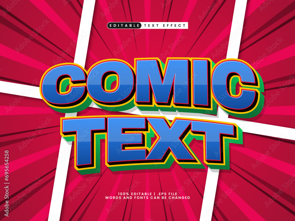 comic text editable comic text effect template Stock Vector | Adobe Stock