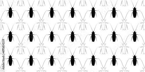 outline silhouette cockroach seamless pattern photo