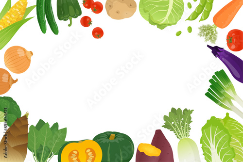 野菜のフレーム_ベクターイラスト