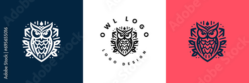 owl shield logo design vector illustration, Owl Logo icon shield wing creative Modern Design, Owl and shield Logo Template