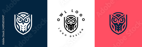 owl shield logo design vector illustration, Owl Logo icon shield wing creative Modern Design, Owl and shield Logo Template