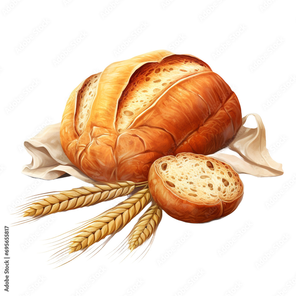 Bauernbrot Farmers Bread isolated on transparent background Stock Photo ...