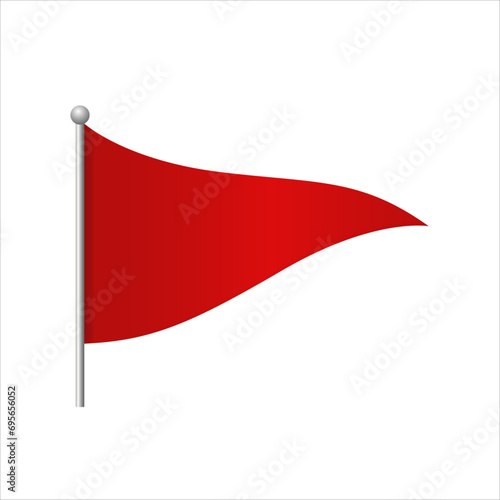 Red flag. Warning symbol. Red flag emoji. Red flags in relationships. Vector illustration.