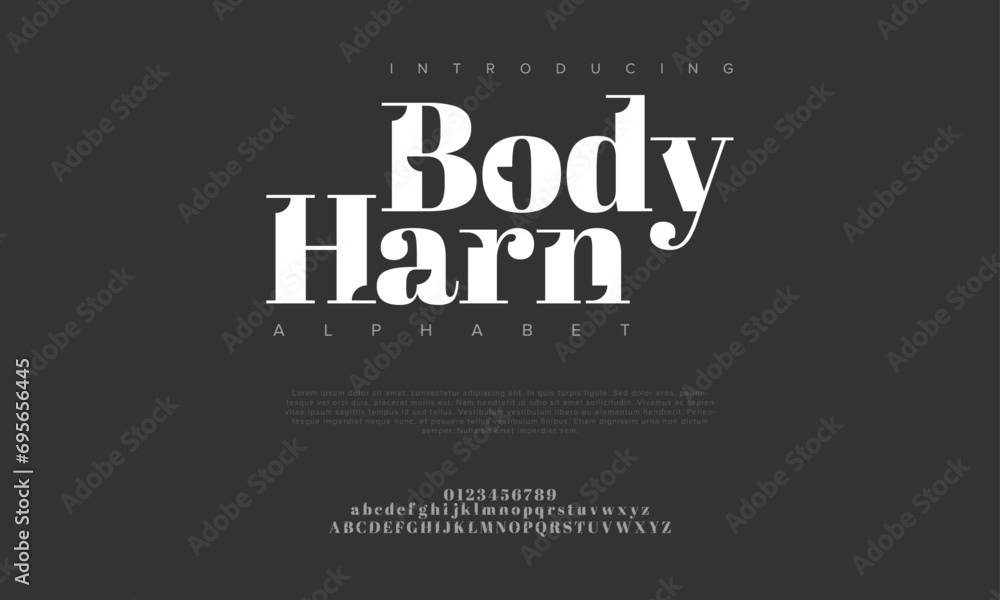 Bodyharn creative modern urban alphabet font. Digital abstract moslem, futuristic, fashion, sport, minimal technology typography. Simple numeric vector illustration Bodyharn creative modern urban alphabet font. Digital abstract moslem, futuristic, fashion, sport, minimal technology typography. Simple numeric vector illustration