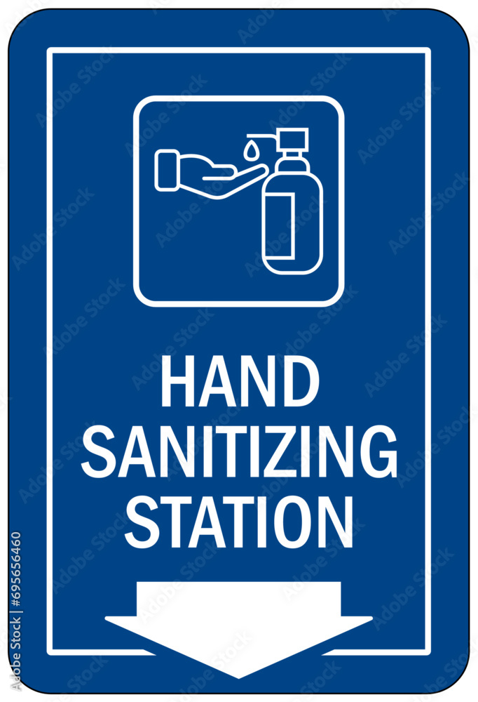 Naklejka premium Hand sanitizing sign and labels