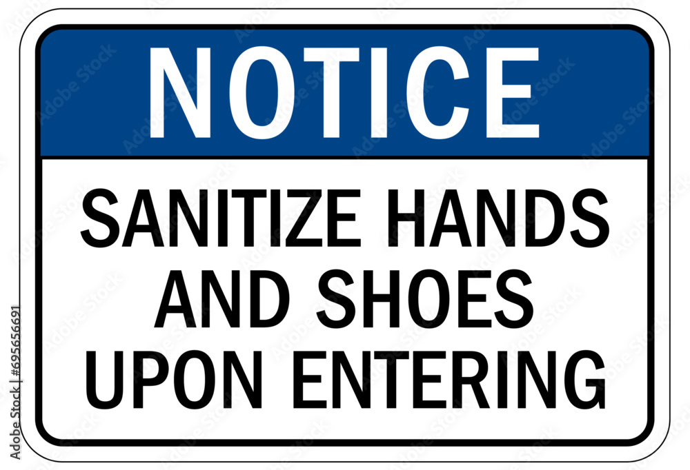 Hand sanitizing sign and labels