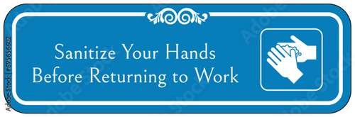 Hand sanitizing sign and labels