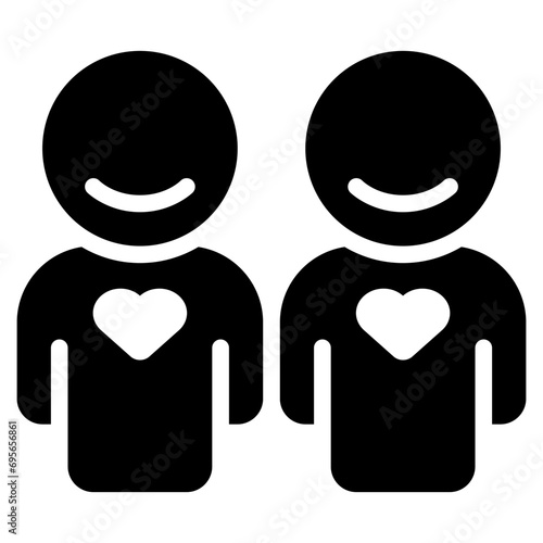 Couple icon with glyph style and pixel perfect base. Suitable for website design, logo, app and UI. Based on the size of the icon in general, so it can be reduced.