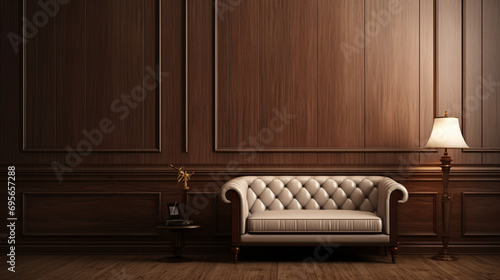 Elegant interior  living room with sofa. © ikkilostd
