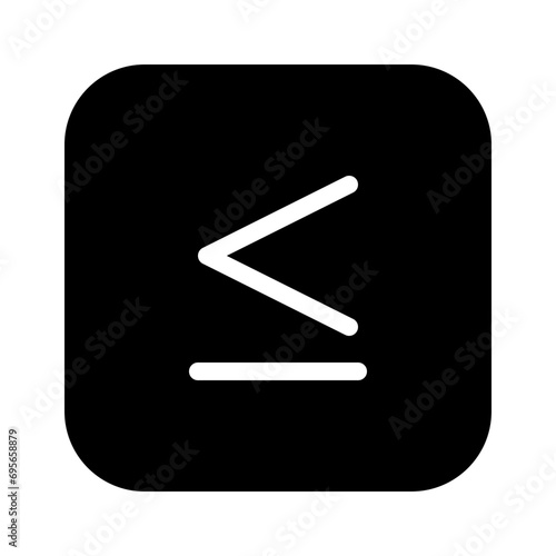 is less than or equal to glyph icon