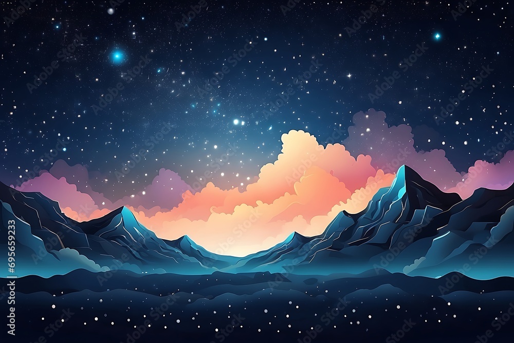 Fototapeta premium Abstract Cosmos Background with Stars and Sky – Astrology Vector Design
