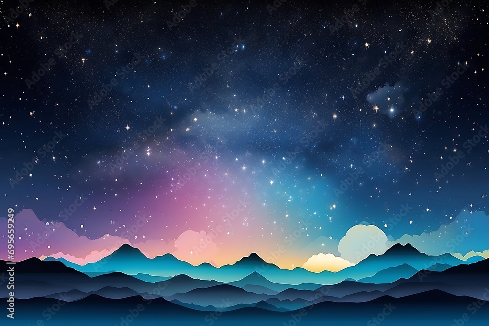 Abstract Cosmos Background with Stars and Sky – Astrology Vector Design