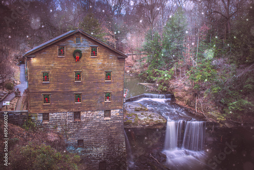 Lanterman's Falls at Christmas TIme photo