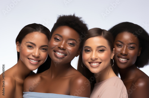 A Group of Women with Stunning Beautiful and Healthy Skin, and Beautiful hair and Teeth, Radiant Group of Black Women: Healthy Skin, Beautiful Hair, Stunning Smiles