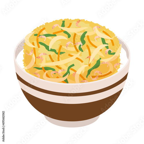 かきあげ丼のイラスト