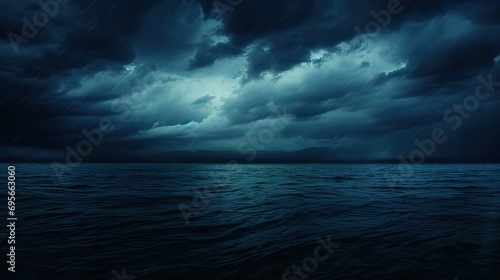 horror black blue sky sea haunted cloud scary ocean photo