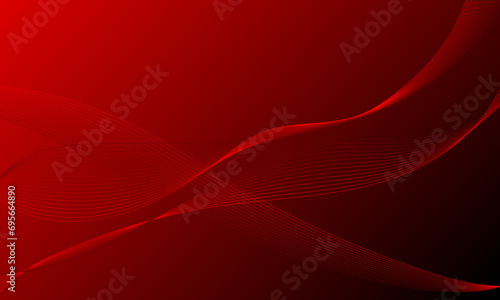 red smooth lines wave curves with soft gradient background