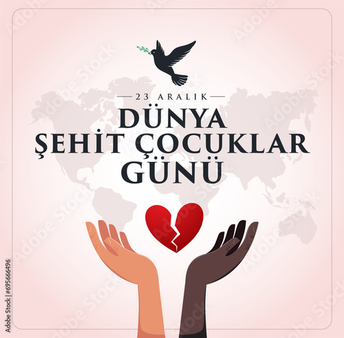 23 Aralik Dünya Şehit Çocuklar Günü (Filistin Gazze) Translation: World Martyr Children's Day December 23 (Palestine Gaza)