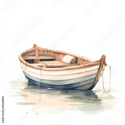Hand-Drawn Heartwarming Greeting Card Illustration Featuring a Boat