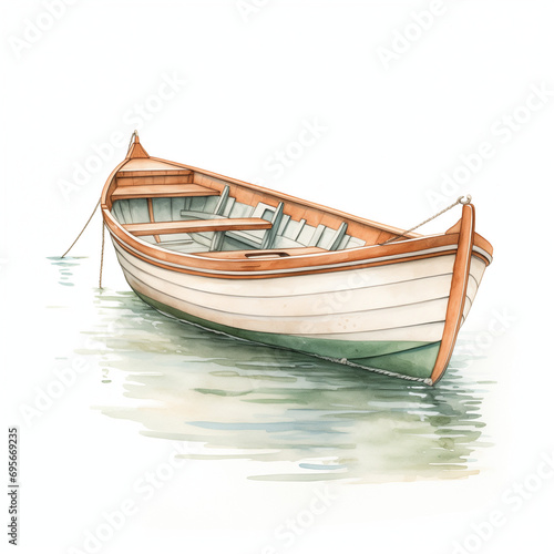 Hand-Drawn Heartwarming Greeting Card Illustration Featuring a Boat © HustlePlayground