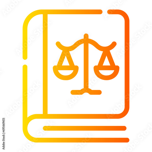 law book Line Gradient Icon