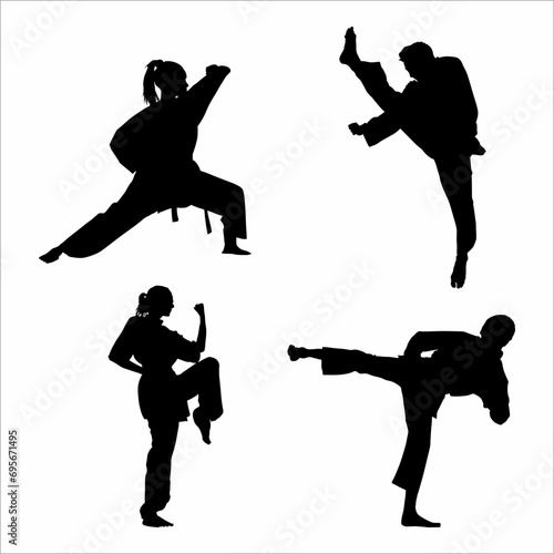 Martial arts silhouette collection