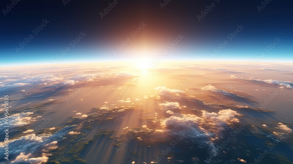 Inspiring view of sunrise as seen from Earth's orbit in