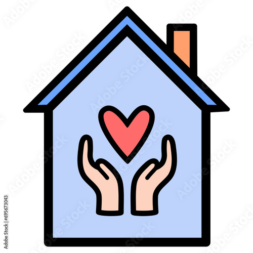 Shelter Filled Line Icon Vector Illustration 