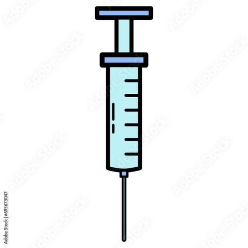 Syringe Filled Line Icon Vector Illustration 