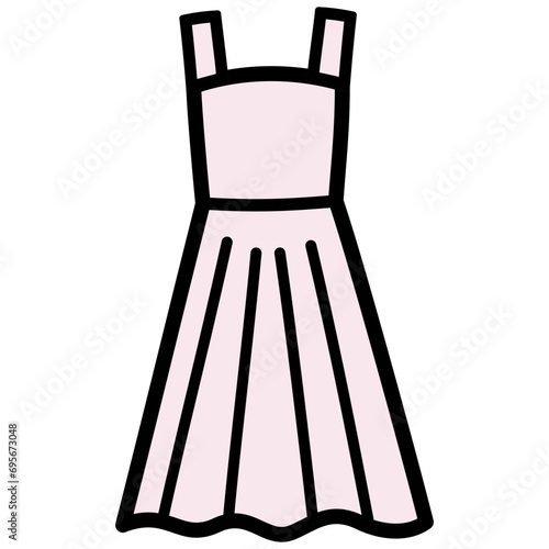 Dress Filled Line Icon Vector Illustration 