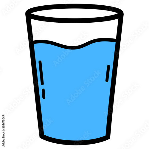 Water Filled Line Icon Vector Illustration 
