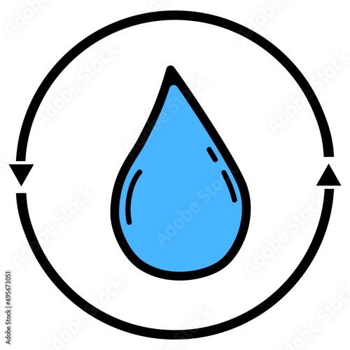 Water Filled Line Icon Vector Illustration 
