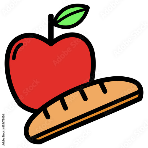 Foods Filled Line Icon Vector Illustration 