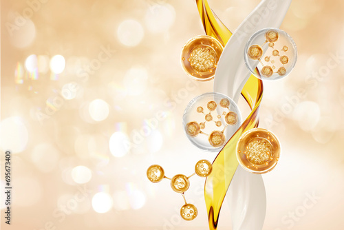 gold molecule and gold stem cell photo