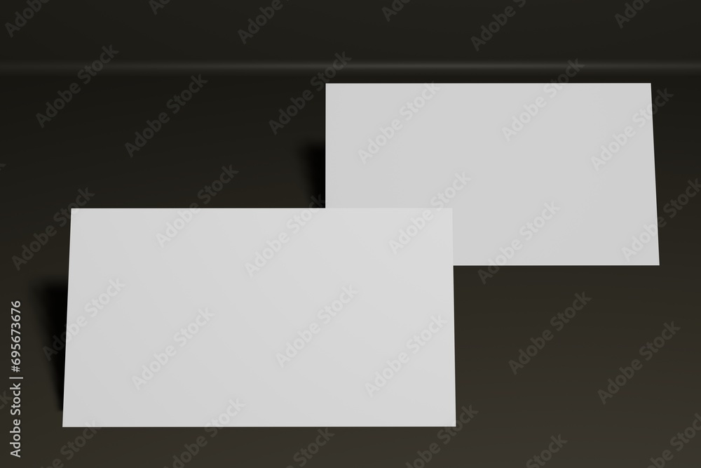 black white paper for 3d mockup of business card or logo design, 3d background for mockup, black and white color, 3d render